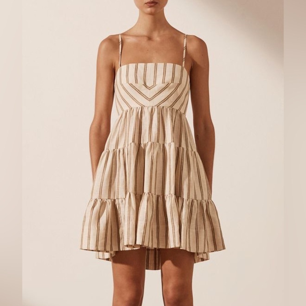 Shona Joy - Size US 4 Linen Mini Dress